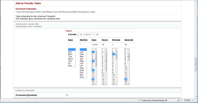 Screenshot of a SCHEDULE interface, in EXPERT mode